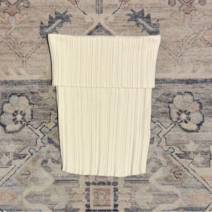 Stories Cream Ribbed Tube Top